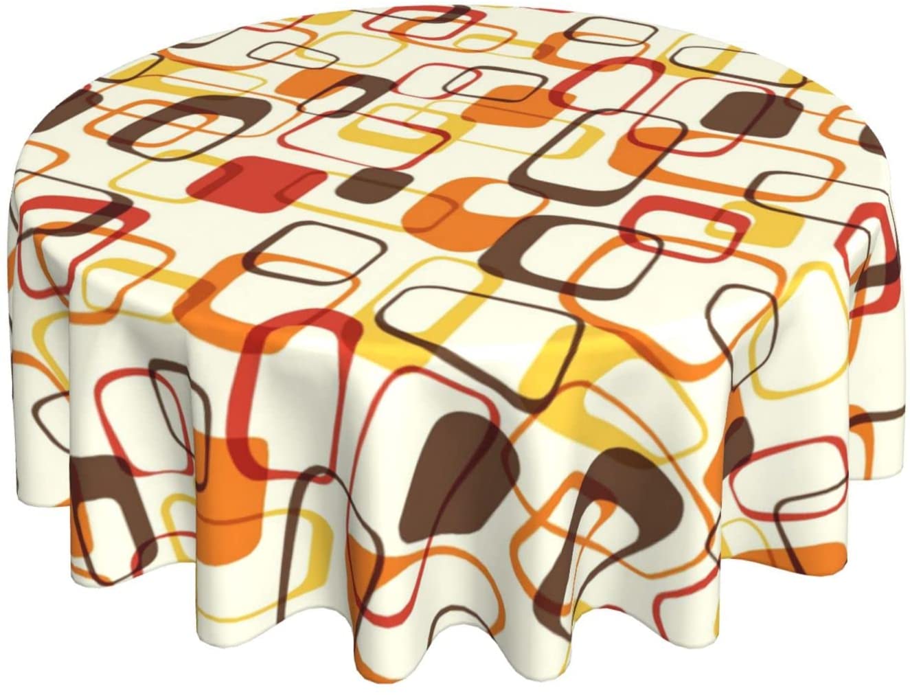 Century Textile & Sewing Supply Saskatoon Sk - Retro Mid Century Geometric Round Tablecloth