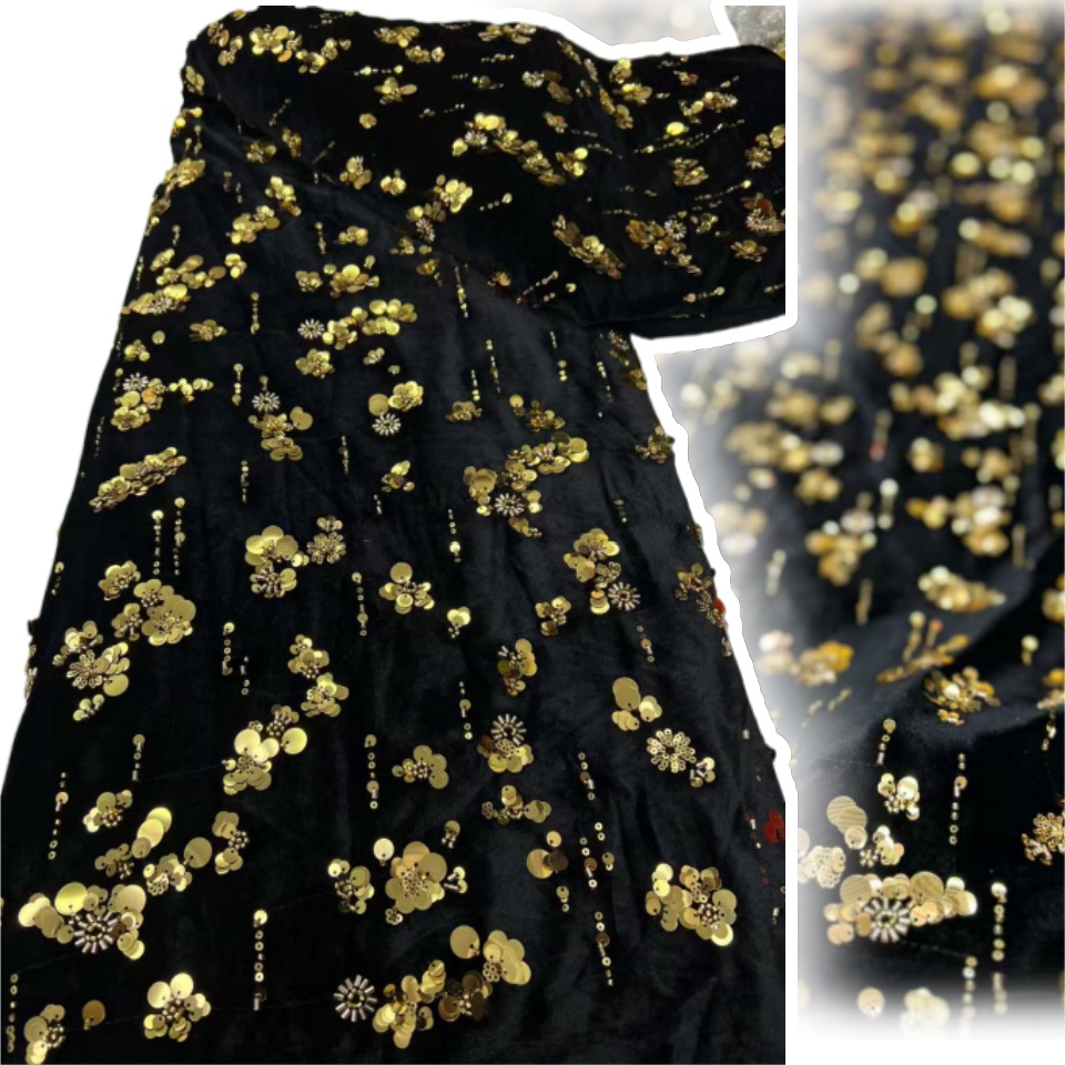 African Sequins Velvet Lace Fa - Sewing Velvet Fabric recension och pris