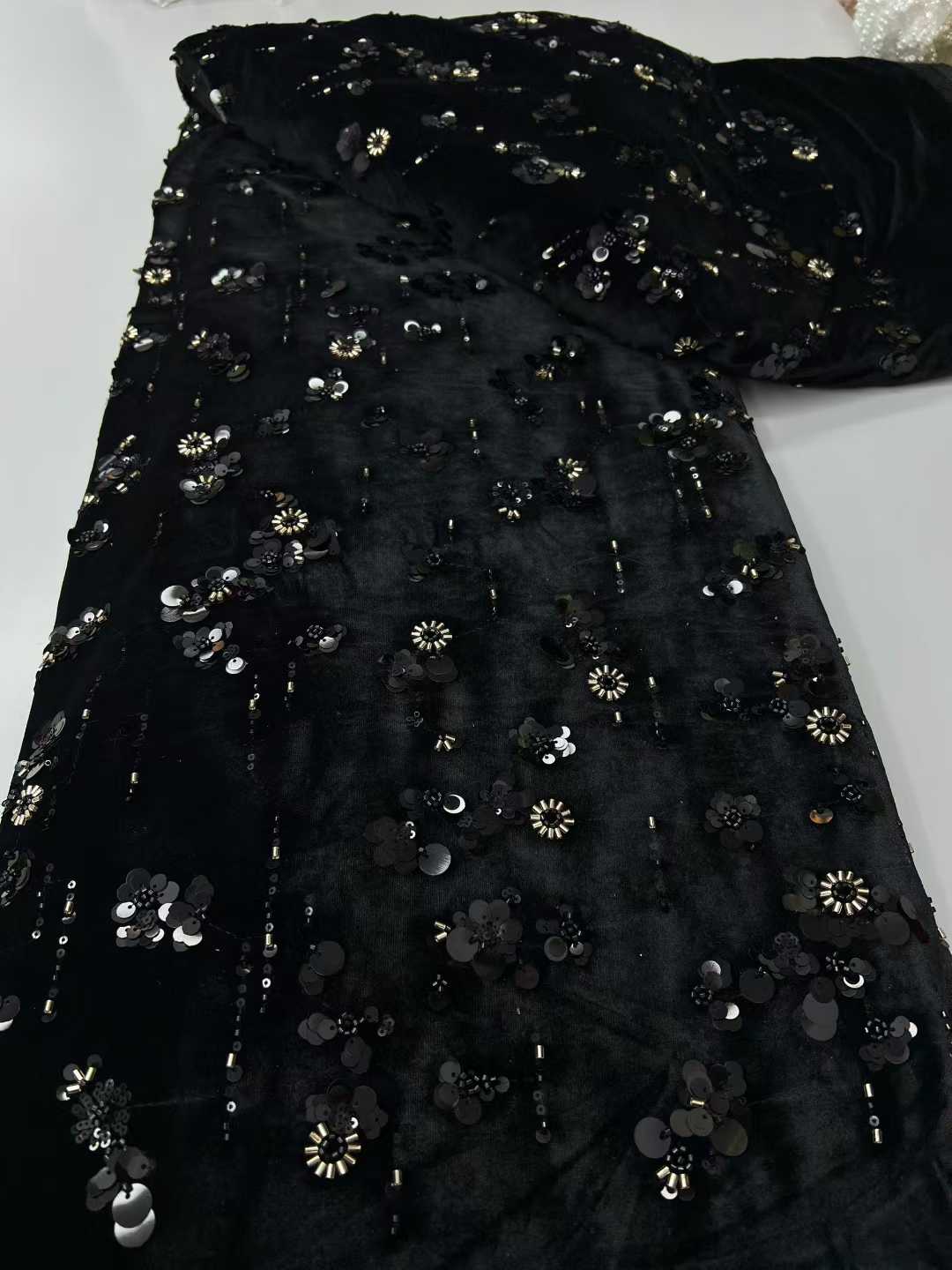 African Sequins Velvet Lace Fa - Sewing Velvet Fabric recension och pris
