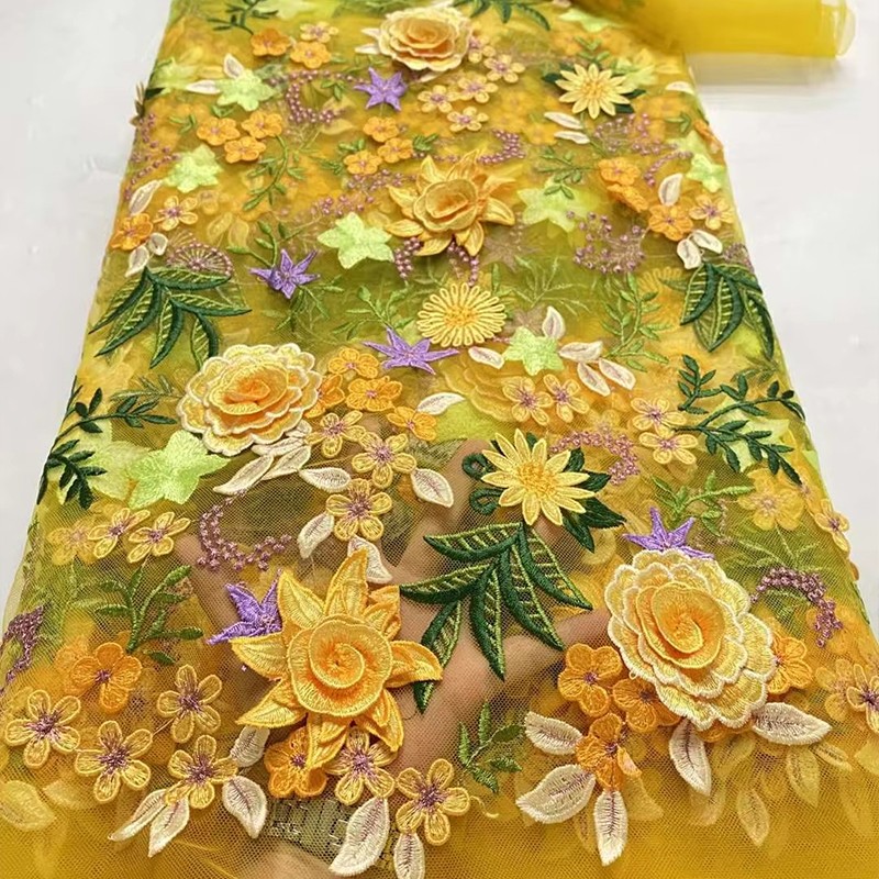 90x130cm 3D Floral Embroidered - Textile For Sewing recension och pris
