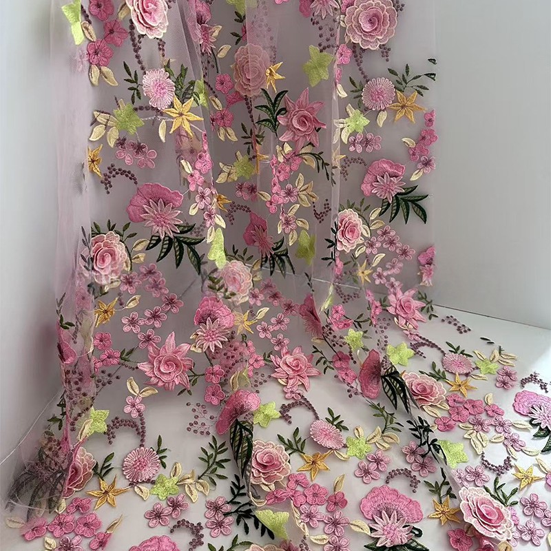 90x130cm 3D Floral Embroidered - Textile For Sewing recension och pris