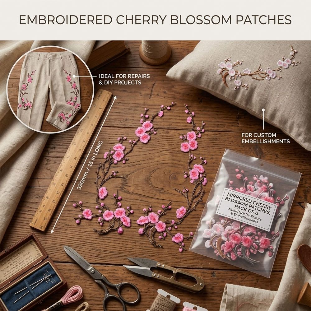 DIY Cherry Blossom Iron On Pat - Textile For Sewing recension och pris